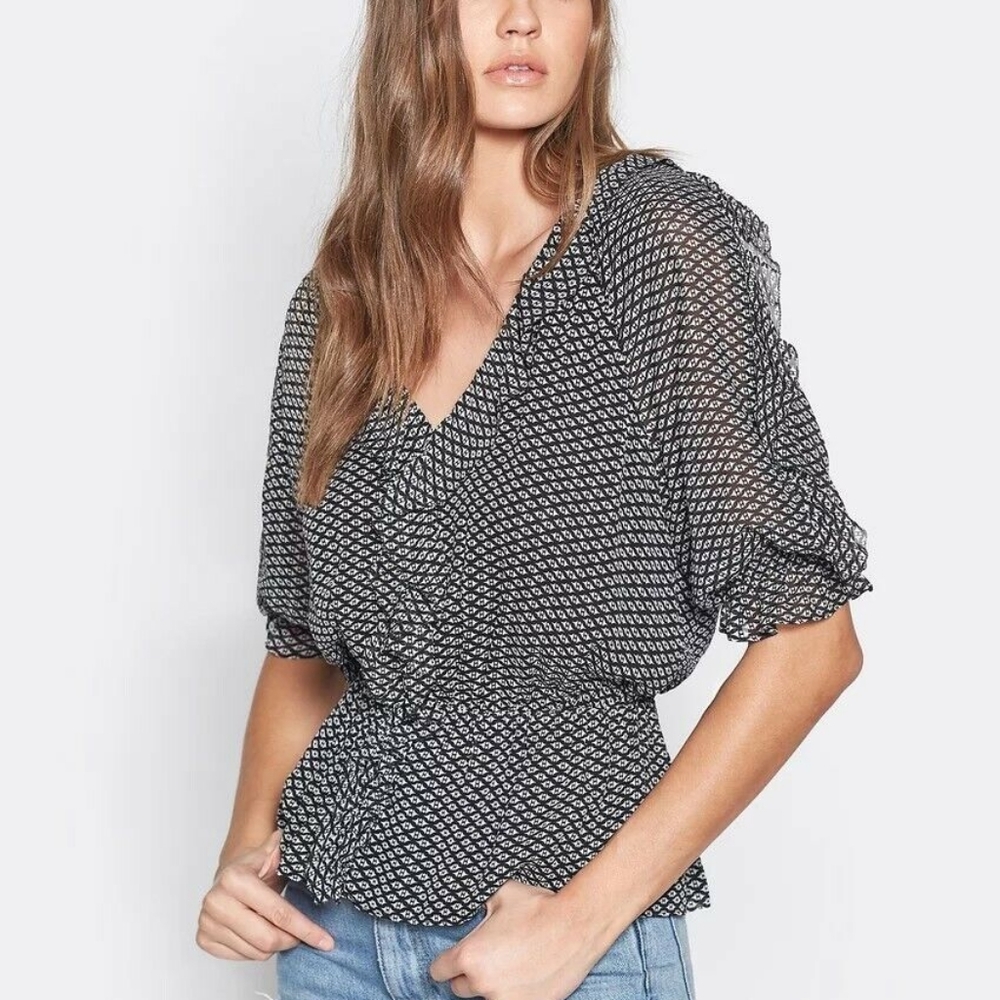 Joie Zaida Ruffled Silk Top